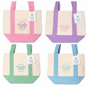 Trader Joe’s Mini Pastel Canvas Tote Bags (4-Pack)